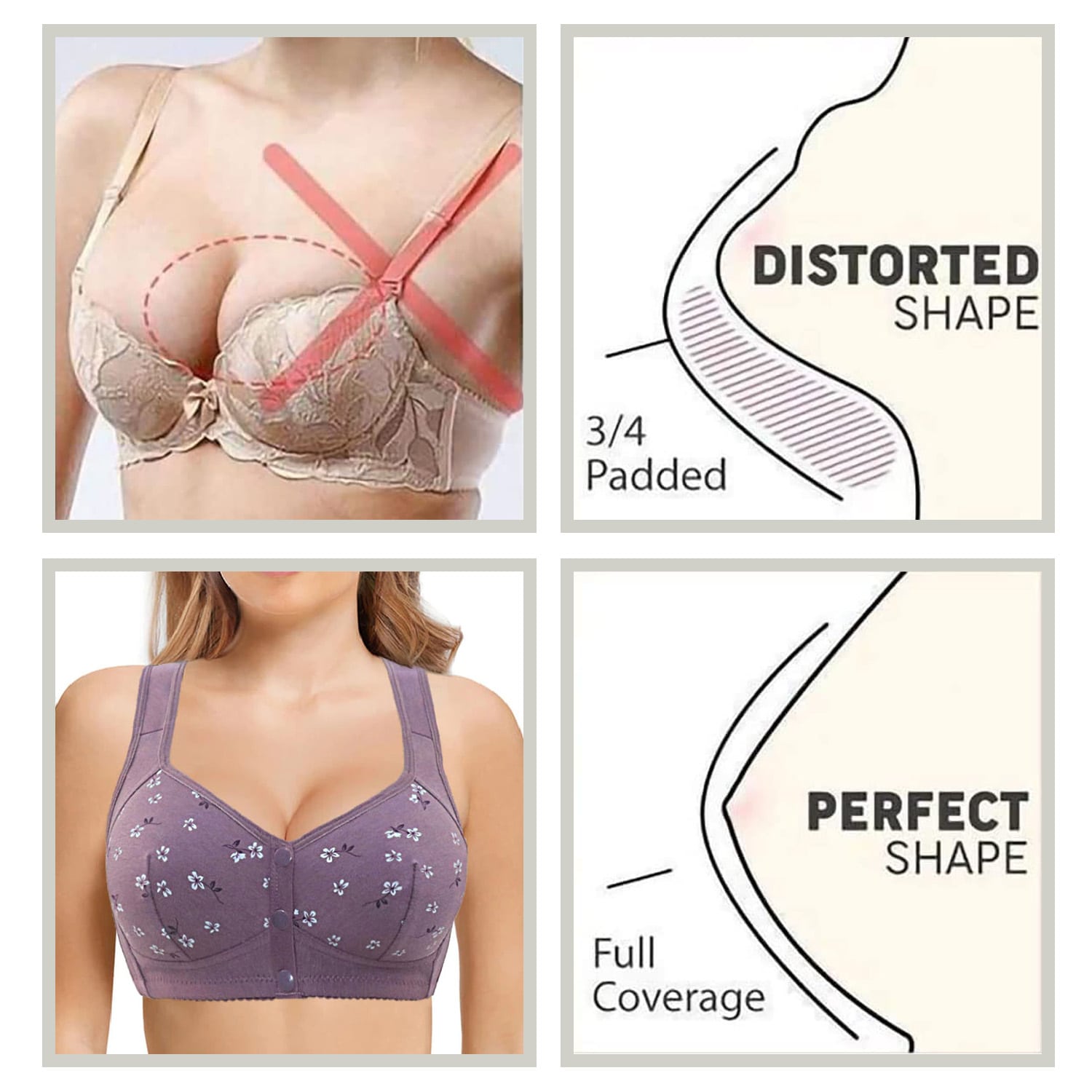 🏆Last Day Buy 1 Get 3 Packs🔥Super Firming Wire-Free Full Cup Bra All-Day Comfort No More Sagging (3-Pack Value Set)