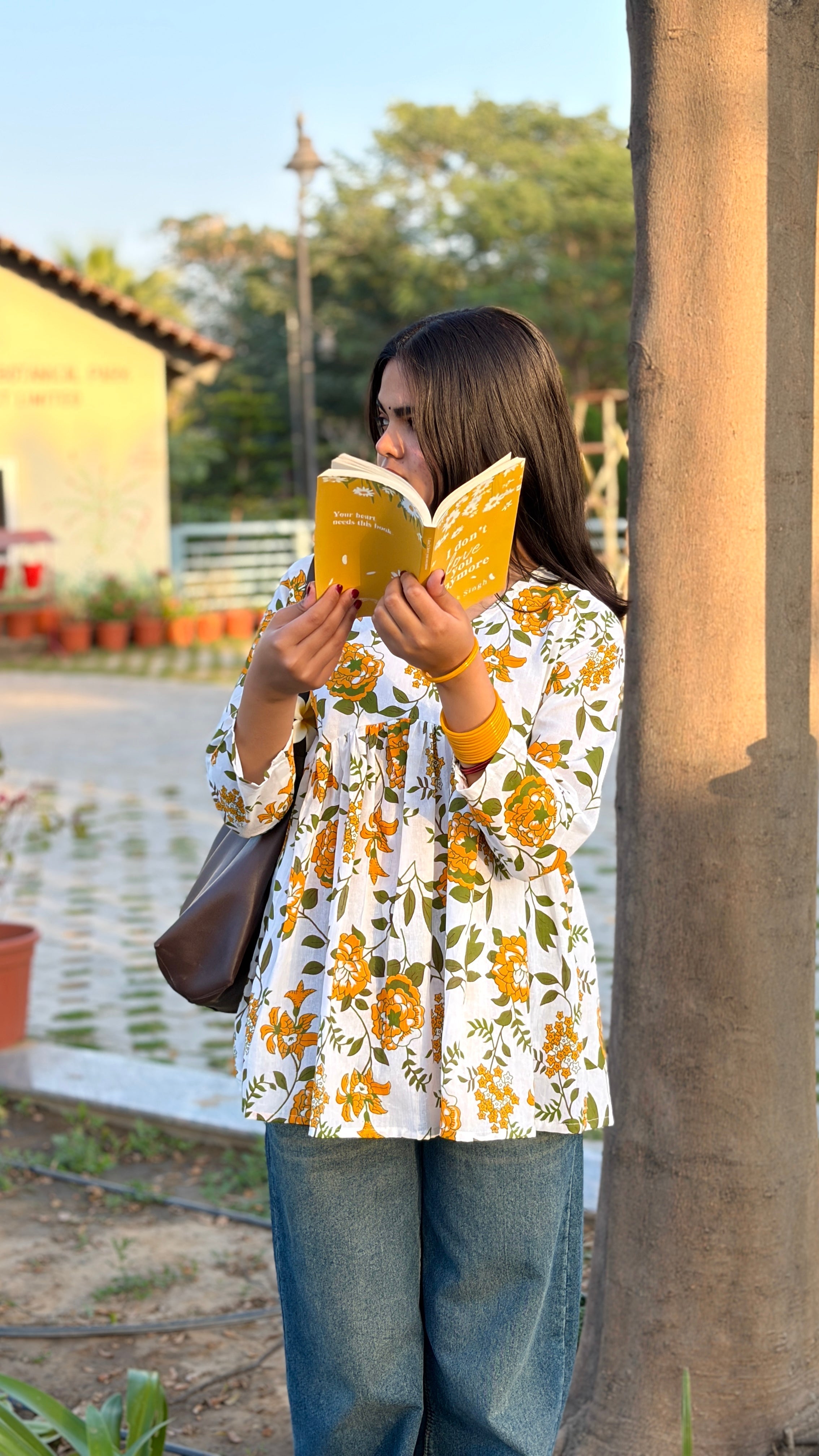 Mustard Bloom Cotton Peplum Top (Buy 1 Get 1 Free)
