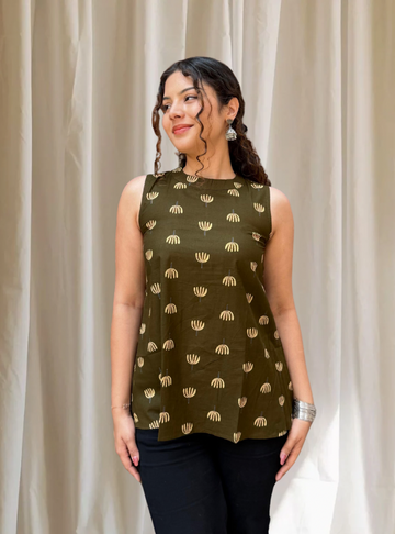 Phulwari Olive Kurti (Buy 1 Get 1 Free)